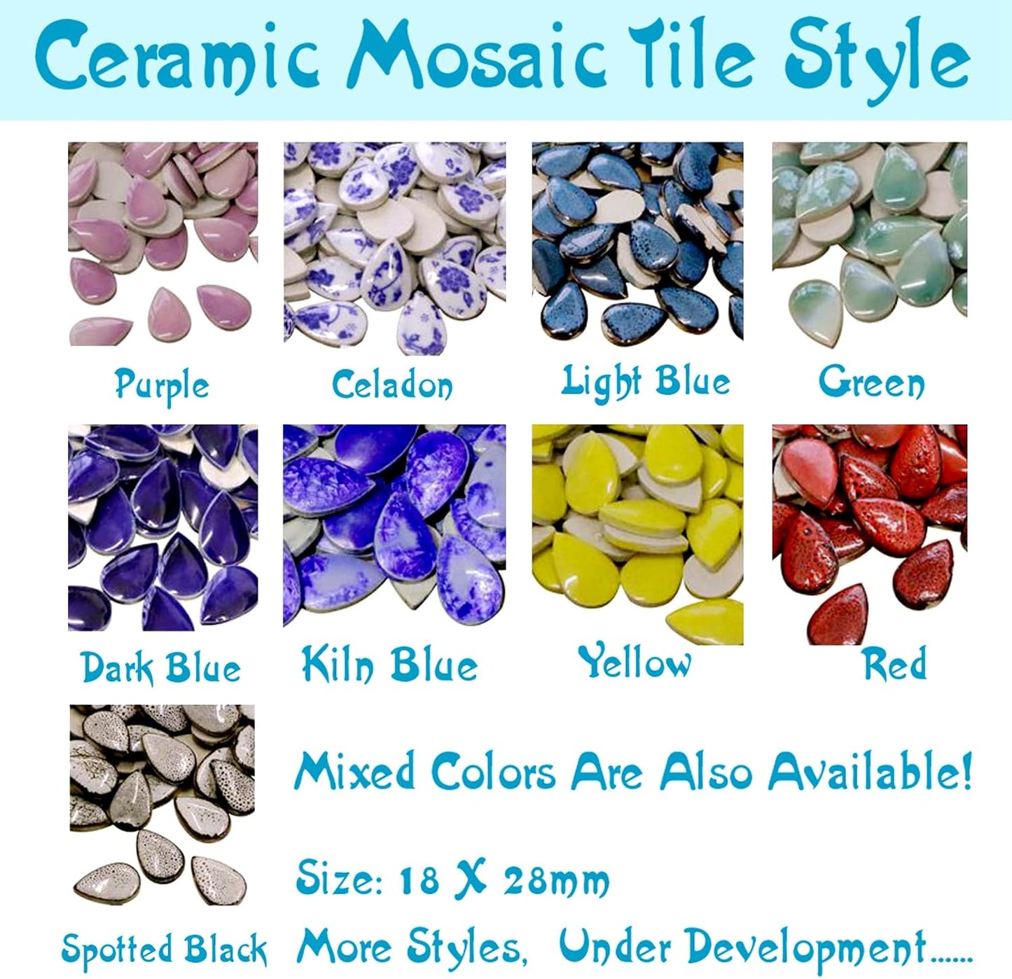 60 Pieces Kiln Transformation Ceramics Mosaic Tiles for Crafts, Yellow Raindrop Bulk Ceramics Pieces Mosaic Supplies for Mosaic Projects Home Decoration(18x28mm)
