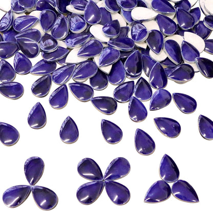 60 Pieces Kiln Transformation Ceramics Mosaic Tiles for Crafts, Yellow Raindrop Bulk Ceramics Pieces Mosaic Supplies for Mosaic Projects Home Decoration(18x28mm)