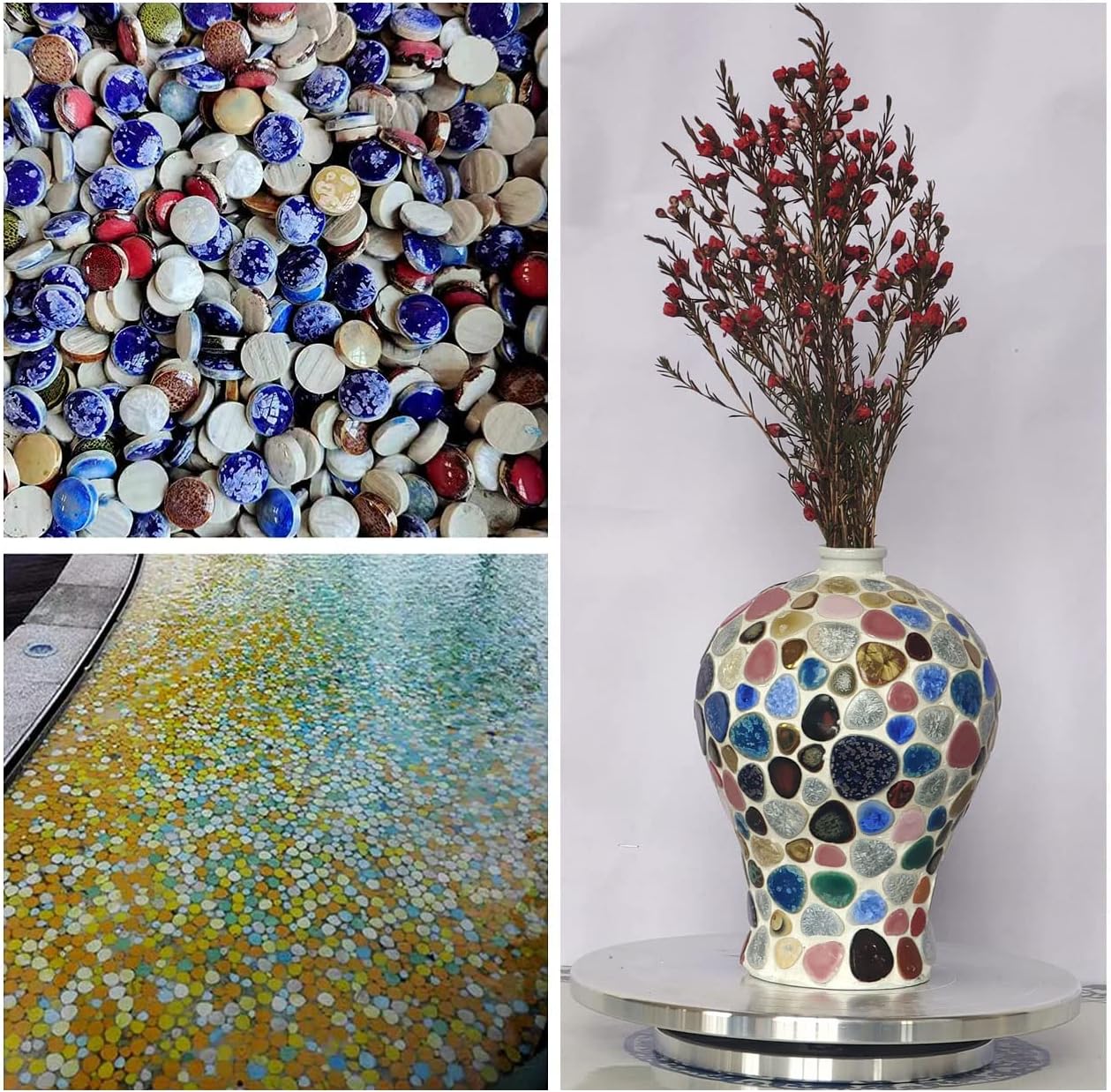 60 Pieces Kiln Transformation Ceramics Mosaic Tiles for Crafts, Yellow Raindrop Bulk Ceramics Pieces Mosaic Supplies for Mosaic Projects Home Decoration(18x28mm)