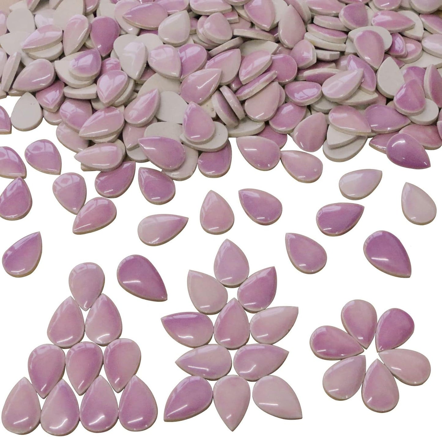60 Pieces Kiln Transformation Ceramics Mosaic Tiles for Crafts, Yellow Raindrop Bulk Ceramics Pieces Mosaic Supplies for Mosaic Projects Home Decoration(18x28mm)