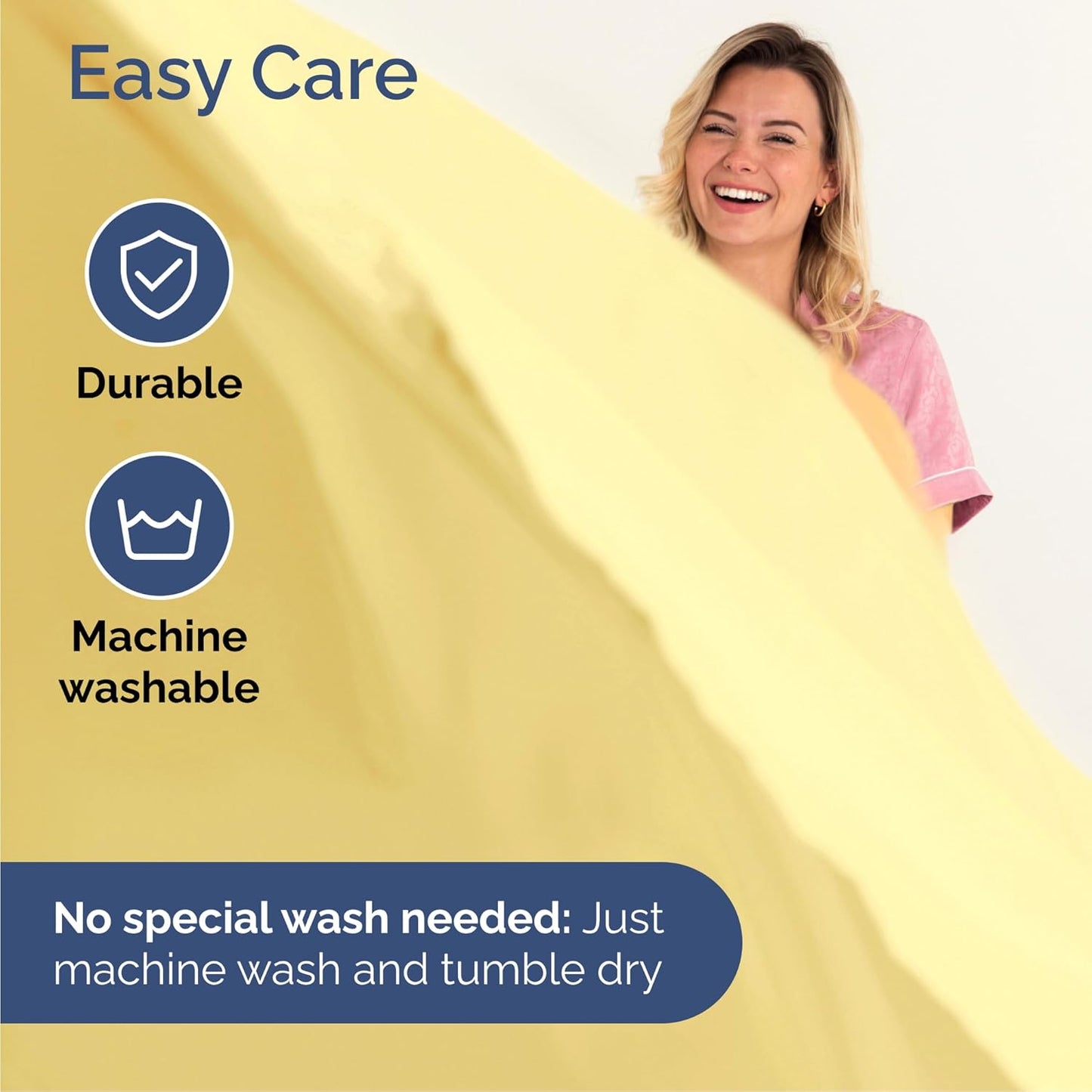 Cal King Size 4 Piece Sheet Set - Comfy Breathable & Cooling Sheets - Hotel Luxury Bed Sheets for Women and Men - Deep Pockets, Easy-Fit, Soft and Wrinkle Free Sheets - Yellow Oeko-Tex Bed Sheet Set