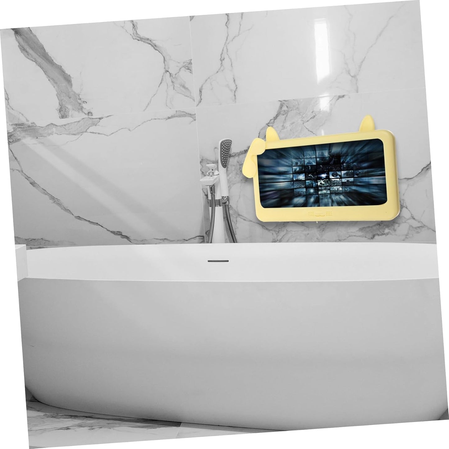 Waterproof Wall Mounted Phone Case with Touch Screen Detachable Shower Phone Holder for Bathroom Anti-Fog Yellow Protector Suitable for Toilet Use