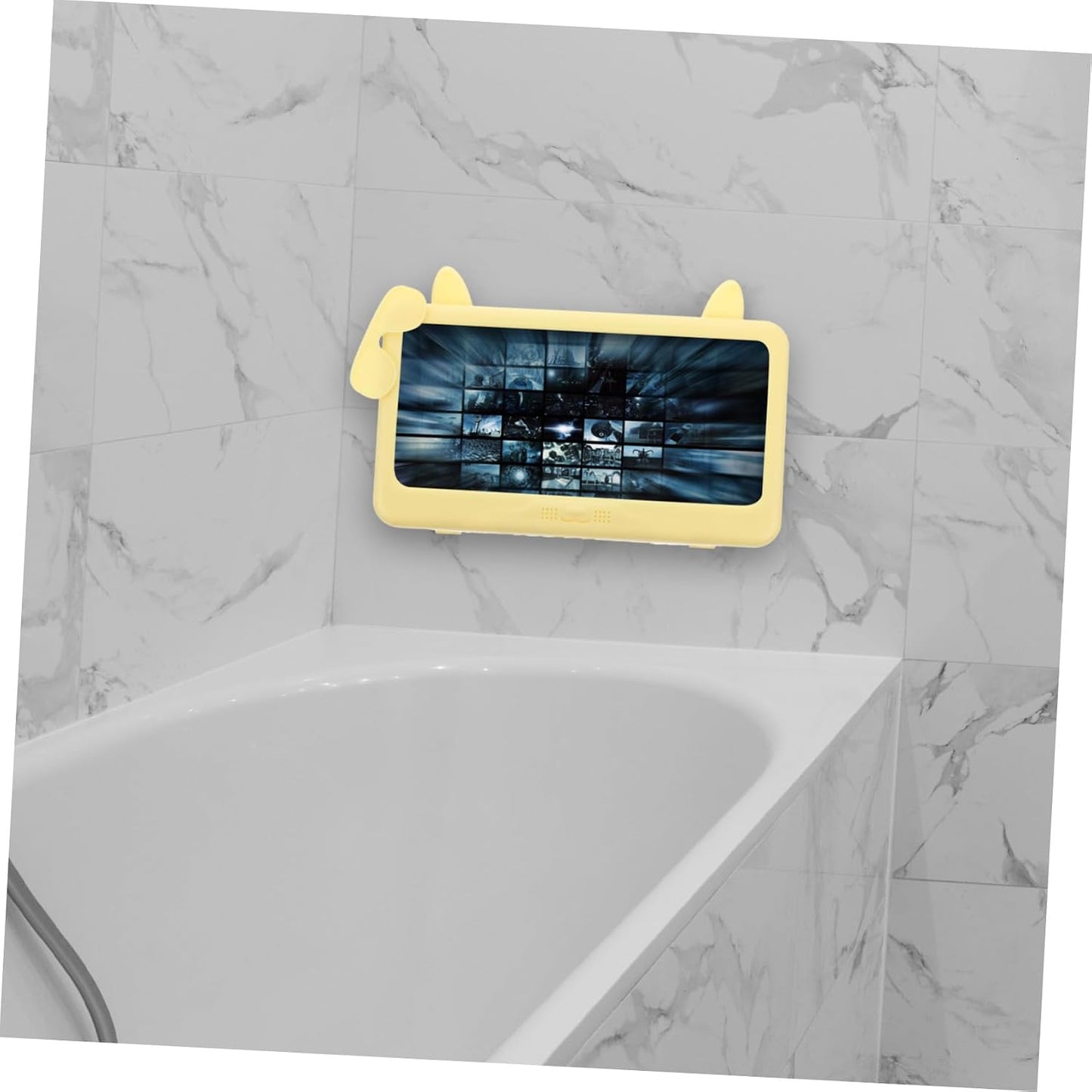Waterproof Wall Mounted Phone Case with Touch Screen Detachable Shower Phone Holder for Bathroom Anti-Fog Yellow Protector Suitable for Toilet Use