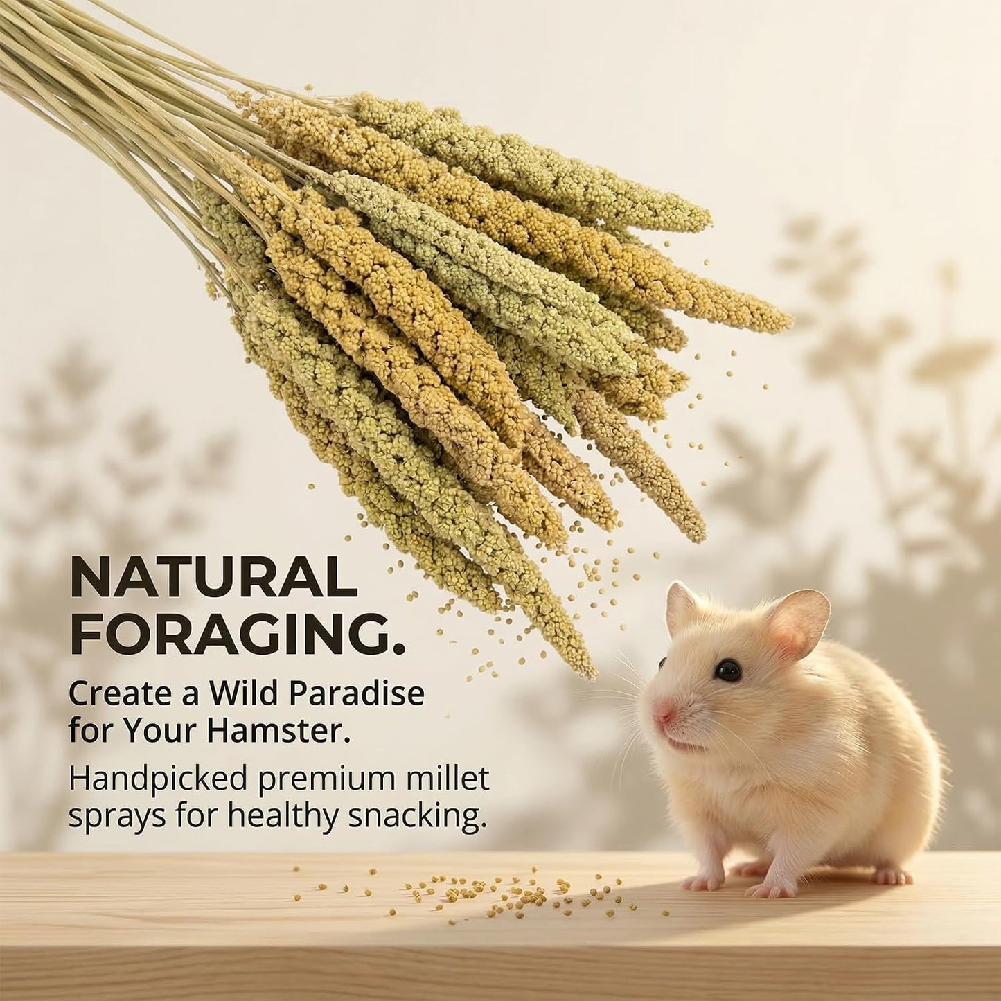42Pcs Hamster Sprays Natural - Sprays & Forage for Small Animals | Chew Herbs for Syrian Dwarf Hamsters & Guinea Pigs, Habitat Dry Flowers Decor, Hideout Enrichment, Cage & Bedding Accessories