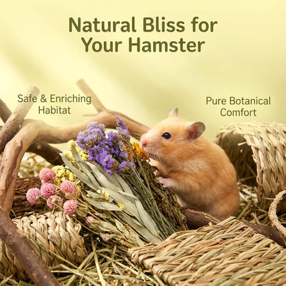 42Pcs Hamster Sprays Natural - Sprays & Forage for Small Animals | Chew Herbs for Syrian Dwarf Hamsters & Guinea Pigs, Habitat Dry Flowers Decor, Hideout Enrichment, Cage & Bedding Accessories