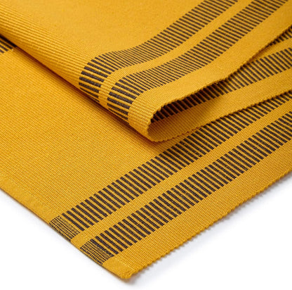 Dining Table Runner 13"x94" | Yarn Dyed Fine Ribbed Cotton | Ladder Yellow | Machine Washable