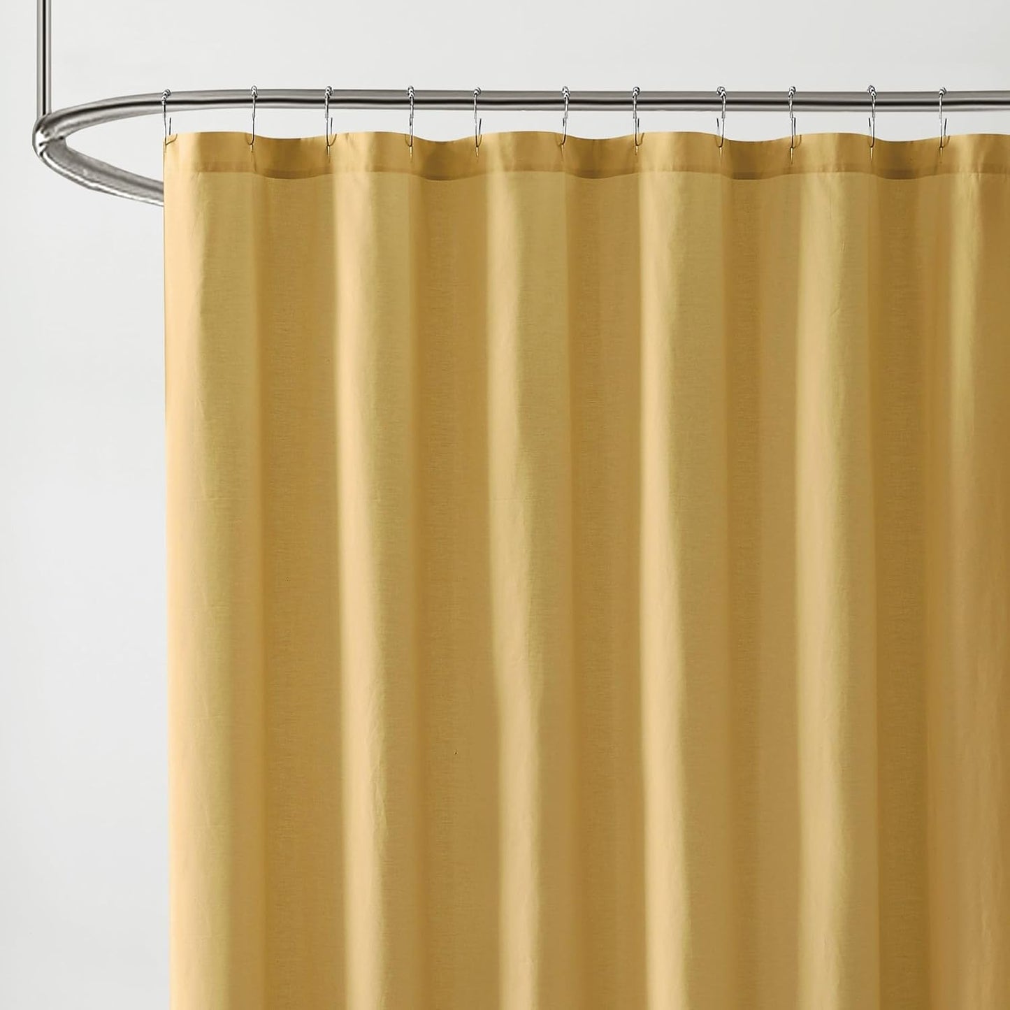 Solid Cotton Percale Mustard Yellow Shower Curtain, Solid Color Themed, Oeko-TEX Certified Confidence