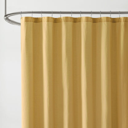 Solid Cotton Percale Mustard Yellow Shower Curtain, Solid Color Themed, Oeko-TEX Certified Confidence