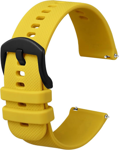 Anbeer Silicone Watch Band 16mm 18mm 20mm 22mm 24mm 19mm 21mm Quick Release Rubber Watch Straps for Men Women,Stainless Steel Buckle