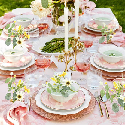 Eucalyptus Leaves Daisies Napkin Rings Green Eucalyptus Leaf Yellow Flower Napkin Buckle Table Decoration for Spring Wedding Party Valentine's Day Festival Decoration Supplies 4 Pcs
