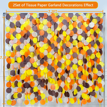 192Ft Yellow Party Decorations Ombre Yellow White Big Polka Dots Backdrop Streamer Gradient Yellow Tissue Paper Circle Dot Hanging Garland for Lemon Bee Sunflower Birthday Party Supplies