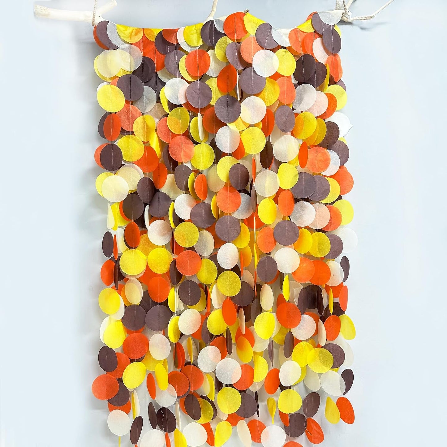 192Ft Yellow Party Decorations Ombre Yellow White Big Polka Dots Backdrop Streamer Gradient Yellow Tissue Paper Circle Dot Hanging Garland for Lemon Bee Sunflower Birthday Party Supplies