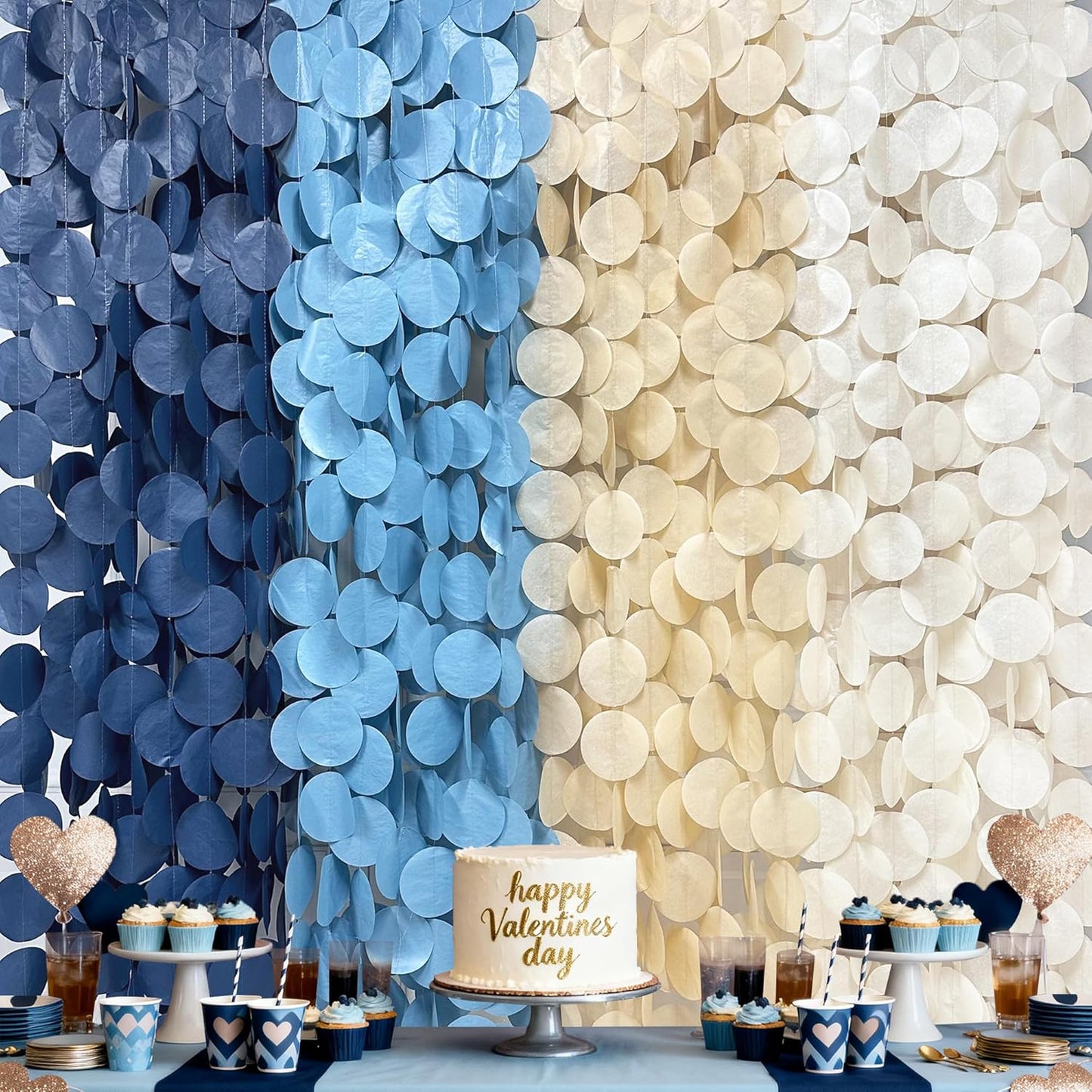 192Ft Yellow Party Decorations Ombre Yellow White Big Polka Dots Backdrop Streamer Gradient Yellow Tissue Paper Circle Dot Hanging Garland for Lemon Bee Sunflower Birthday Party Supplies