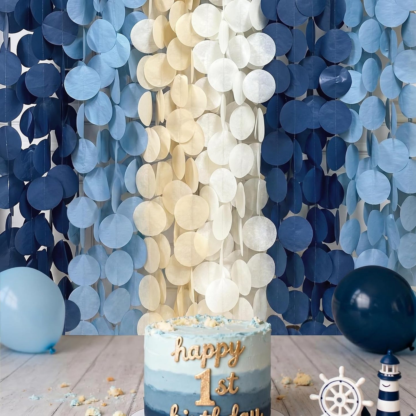 192Ft Yellow Party Decorations Ombre Yellow White Big Polka Dots Backdrop Streamer Gradient Yellow Tissue Paper Circle Dot Hanging Garland for Lemon Bee Sunflower Birthday Party Supplies