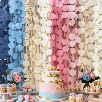 192Ft Yellow Party Decorations Ombre Yellow White Big Polka Dots Backdrop Streamer Gradient Yellow Tissue Paper Circle Dot Hanging Garland for Lemon Bee Sunflower Birthday Party Supplies