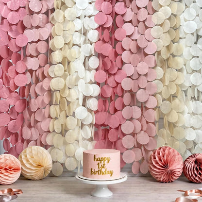 192Ft Yellow Party Decorations Ombre Yellow White Big Polka Dots Backdrop Streamer Gradient Yellow Tissue Paper Circle Dot Hanging Garland for Lemon Bee Sunflower Birthday Party Supplies