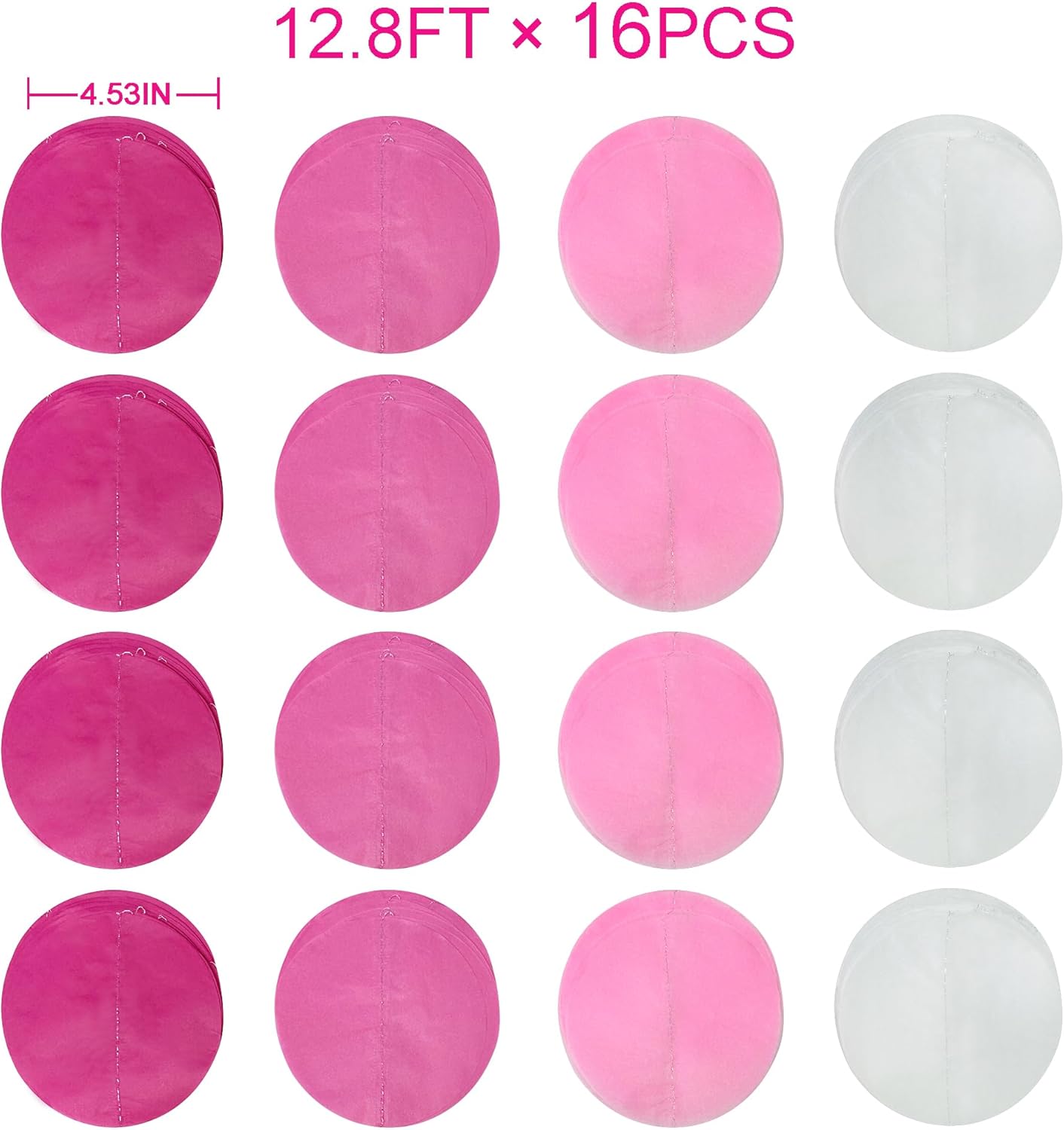 192Ft Yellow Party Decorations Ombre Yellow White Big Polka Dots Backdrop Streamer Gradient Yellow Tissue Paper Circle Dot Hanging Garland for Lemon Bee Sunflower Birthday Party Supplies