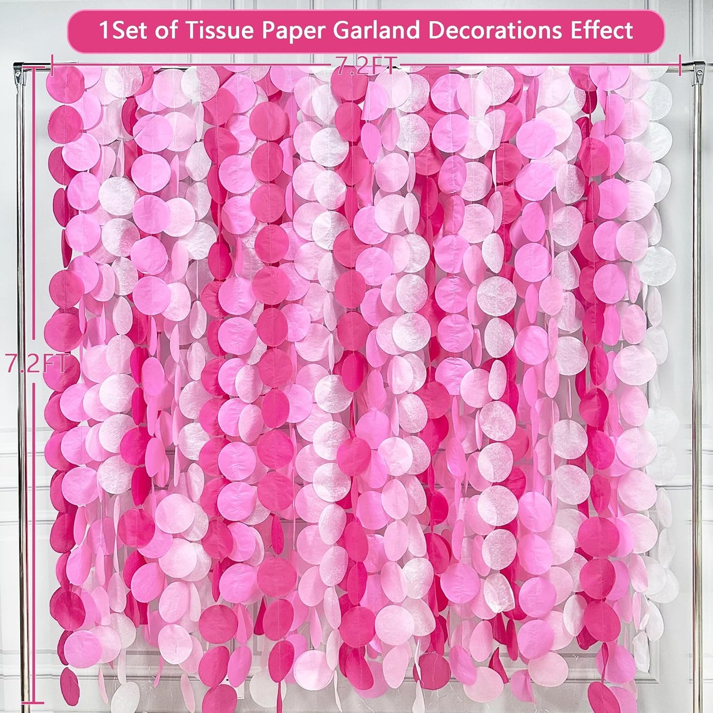 192Ft Yellow Party Decorations Ombre Yellow White Big Polka Dots Backdrop Streamer Gradient Yellow Tissue Paper Circle Dot Hanging Garland for Lemon Bee Sunflower Birthday Party Supplies