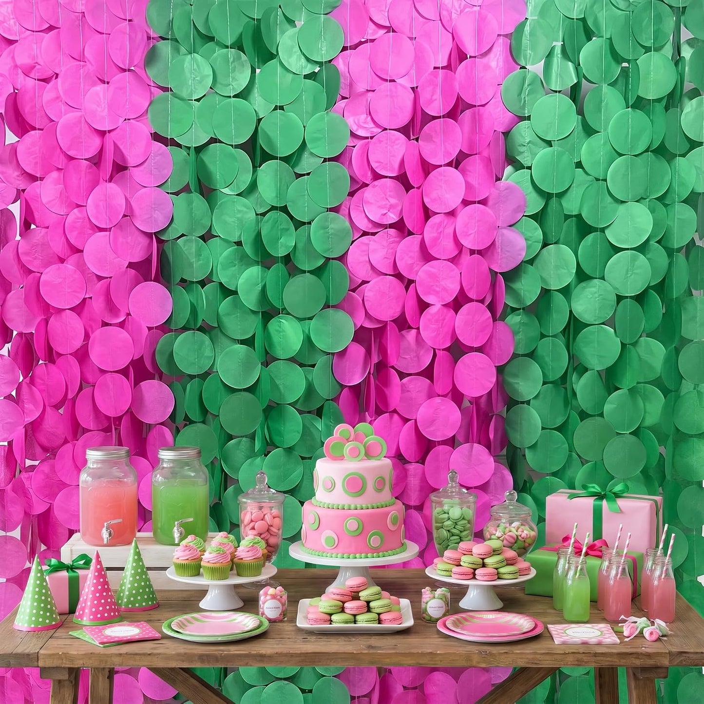 192Ft Yellow Party Decorations Ombre Yellow White Big Polka Dots Backdrop Streamer Gradient Yellow Tissue Paper Circle Dot Hanging Garland for Lemon Bee Sunflower Birthday Party Supplies