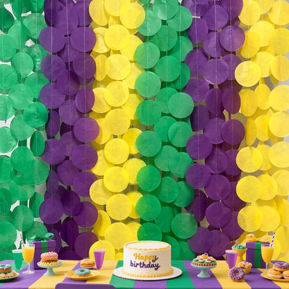 192Ft Yellow Party Decorations Ombre Yellow White Big Polka Dots Backdrop Streamer Gradient Yellow Tissue Paper Circle Dot Hanging Garland for Lemon Bee Sunflower Birthday Party Supplies