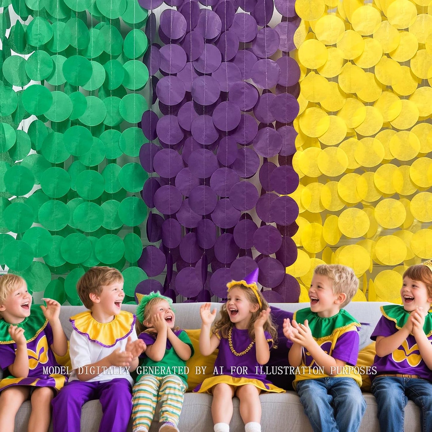 192Ft Yellow Party Decorations Ombre Yellow White Big Polka Dots Backdrop Streamer Gradient Yellow Tissue Paper Circle Dot Hanging Garland for Lemon Bee Sunflower Birthday Party Supplies