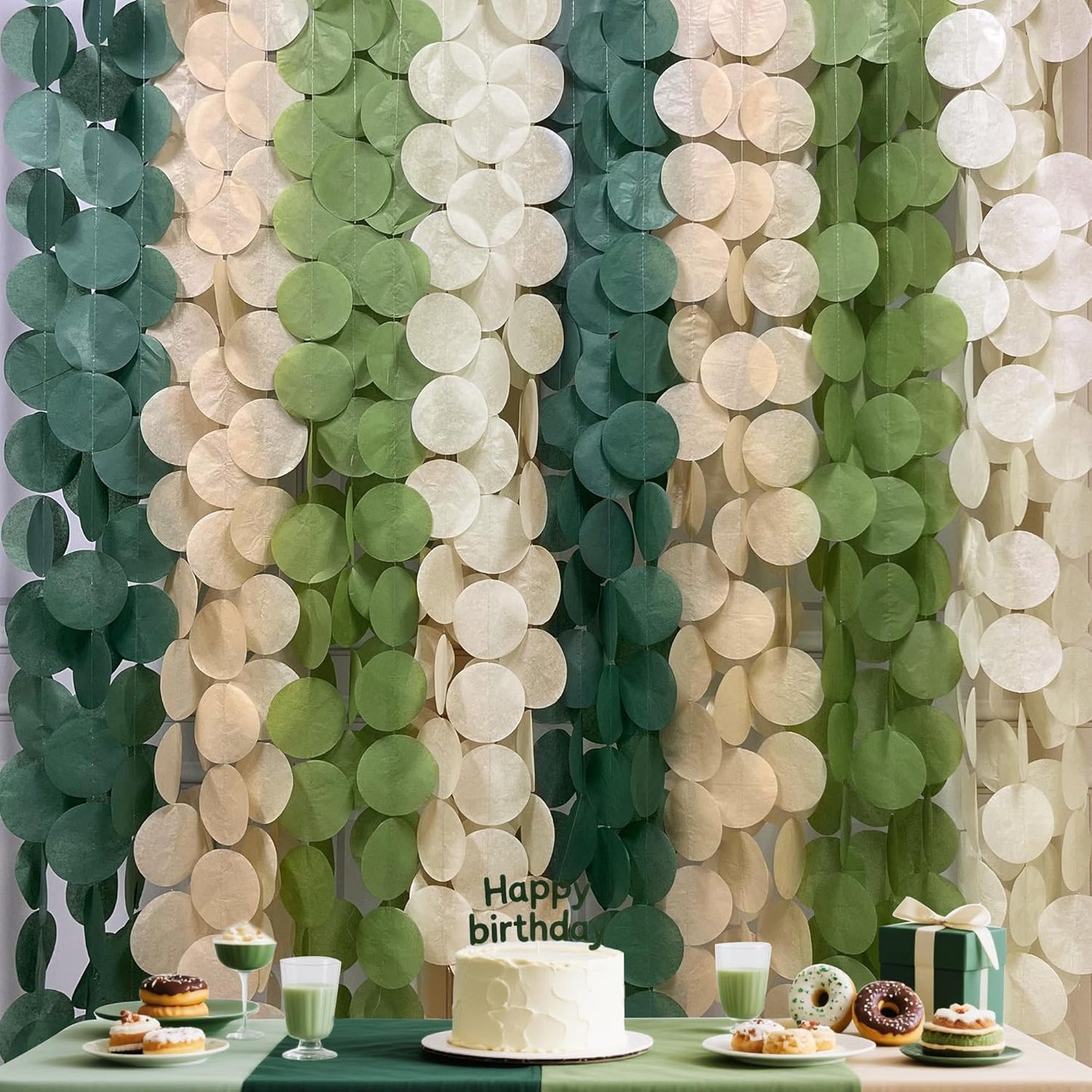 192Ft Yellow Party Decorations Ombre Yellow White Big Polka Dots Backdrop Streamer Gradient Yellow Tissue Paper Circle Dot Hanging Garland for Lemon Bee Sunflower Birthday Party Supplies
