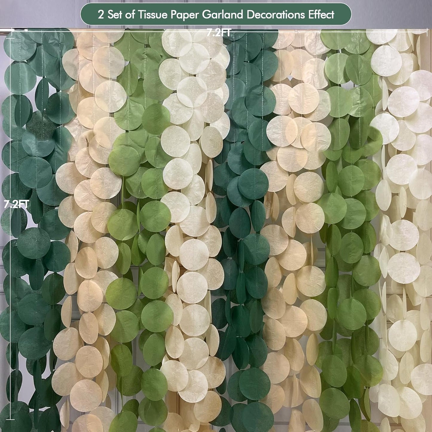 192Ft Yellow Party Decorations Ombre Yellow White Big Polka Dots Backdrop Streamer Gradient Yellow Tissue Paper Circle Dot Hanging Garland for Lemon Bee Sunflower Birthday Party Supplies
