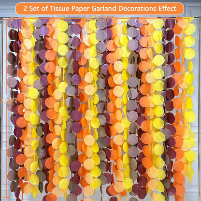 192Ft Yellow Party Decorations Ombre Yellow White Big Polka Dots Backdrop Streamer Gradient Yellow Tissue Paper Circle Dot Hanging Garland for Lemon Bee Sunflower Birthday Party Supplies