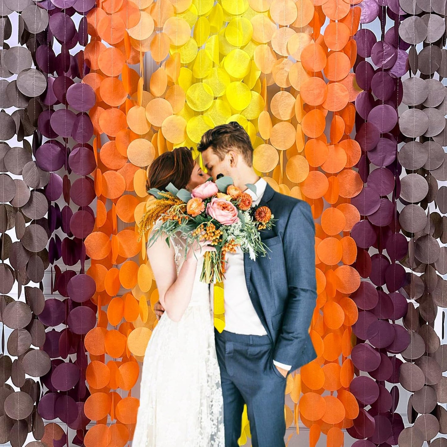 192Ft Yellow Party Decorations Ombre Yellow White Big Polka Dots Backdrop Streamer Gradient Yellow Tissue Paper Circle Dot Hanging Garland for Lemon Bee Sunflower Birthday Party Supplies