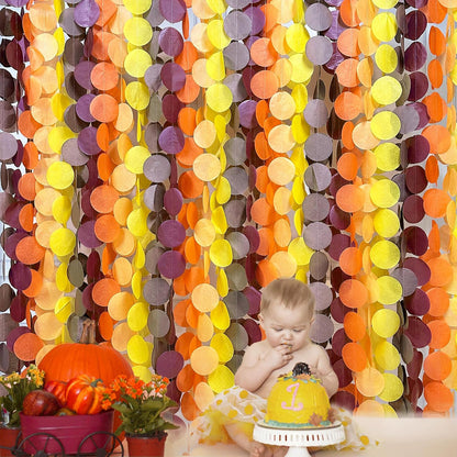 192Ft Yellow Party Decorations Ombre Yellow White Big Polka Dots Backdrop Streamer Gradient Yellow Tissue Paper Circle Dot Hanging Garland for Lemon Bee Sunflower Birthday Party Supplies