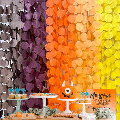 192Ft Yellow Party Decorations Ombre Yellow White Big Polka Dots Backdrop Streamer Gradient Yellow Tissue Paper Circle Dot Hanging Garland for Lemon Bee Sunflower Birthday Party Supplies