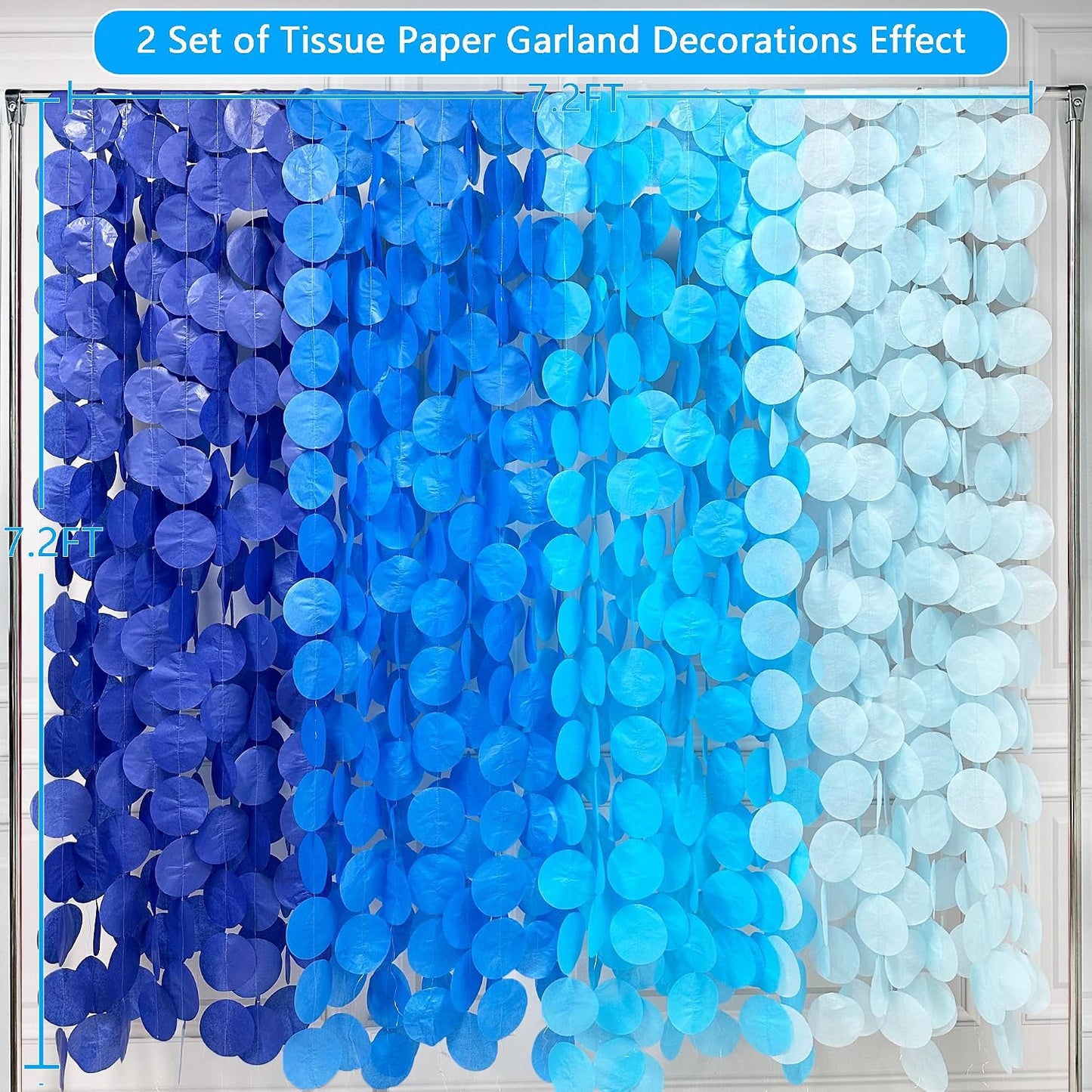 192Ft Yellow Party Decorations Ombre Yellow White Big Polka Dots Backdrop Streamer Gradient Yellow Tissue Paper Circle Dot Hanging Garland for Lemon Bee Sunflower Birthday Party Supplies