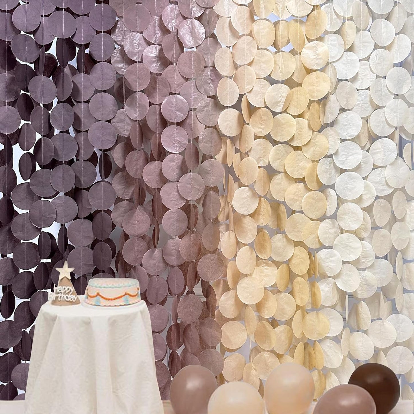 192Ft Yellow Party Decorations Ombre Yellow White Big Polka Dots Backdrop Streamer Gradient Yellow Tissue Paper Circle Dot Hanging Garland for Lemon Bee Sunflower Birthday Party Supplies