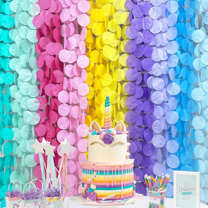 192Ft Yellow Party Decorations Ombre Yellow White Big Polka Dots Backdrop Streamer Gradient Yellow Tissue Paper Circle Dot Hanging Garland for Lemon Bee Sunflower Birthday Party Supplies