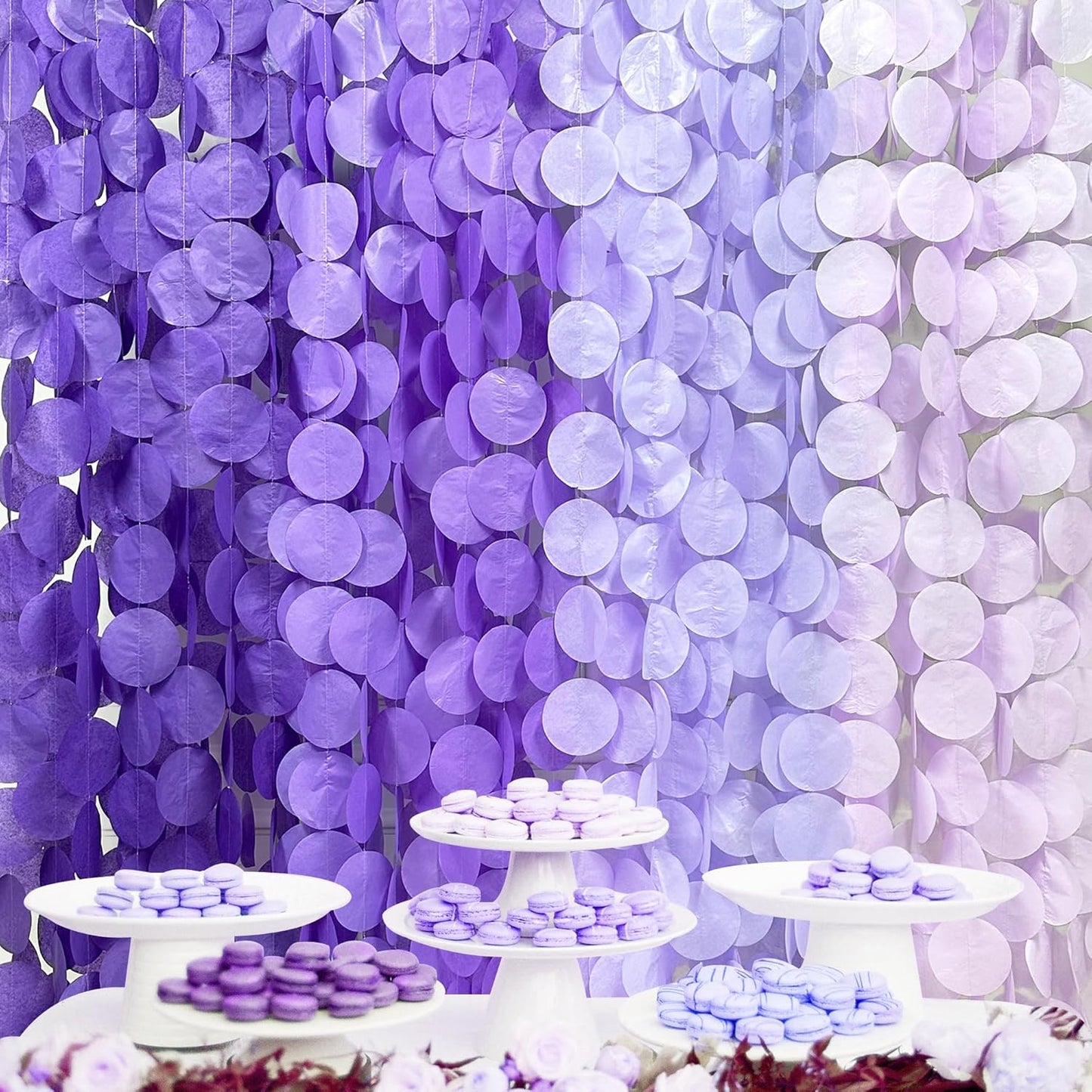 192Ft Yellow Party Decorations Ombre Yellow White Big Polka Dots Backdrop Streamer Gradient Yellow Tissue Paper Circle Dot Hanging Garland for Lemon Bee Sunflower Birthday Party Supplies