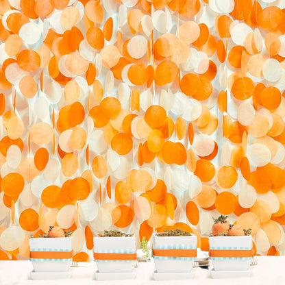 192Ft Yellow Party Decorations Ombre Yellow White Big Polka Dots Backdrop Streamer Gradient Yellow Tissue Paper Circle Dot Hanging Garland for Lemon Bee Sunflower Birthday Party Supplies