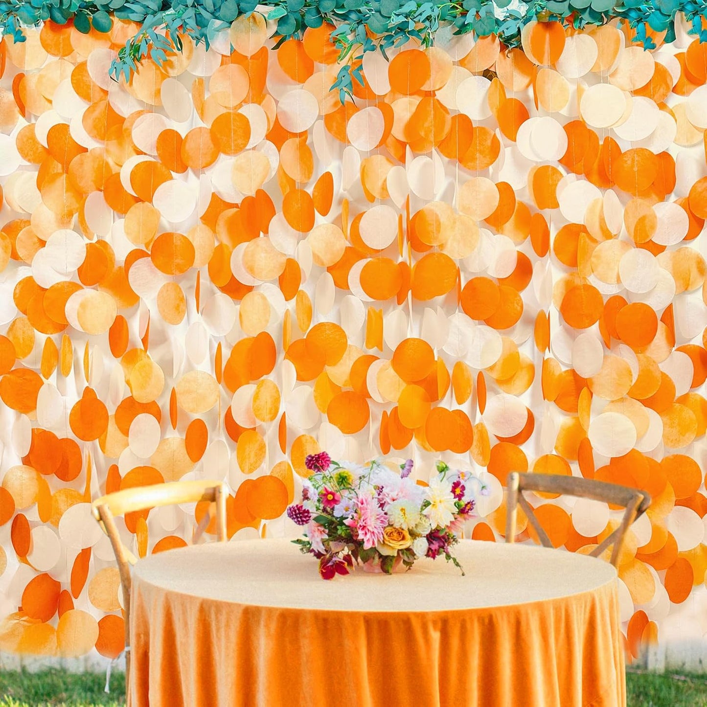 192Ft Yellow Party Decorations Ombre Yellow White Big Polka Dots Backdrop Streamer Gradient Yellow Tissue Paper Circle Dot Hanging Garland for Lemon Bee Sunflower Birthday Party Supplies