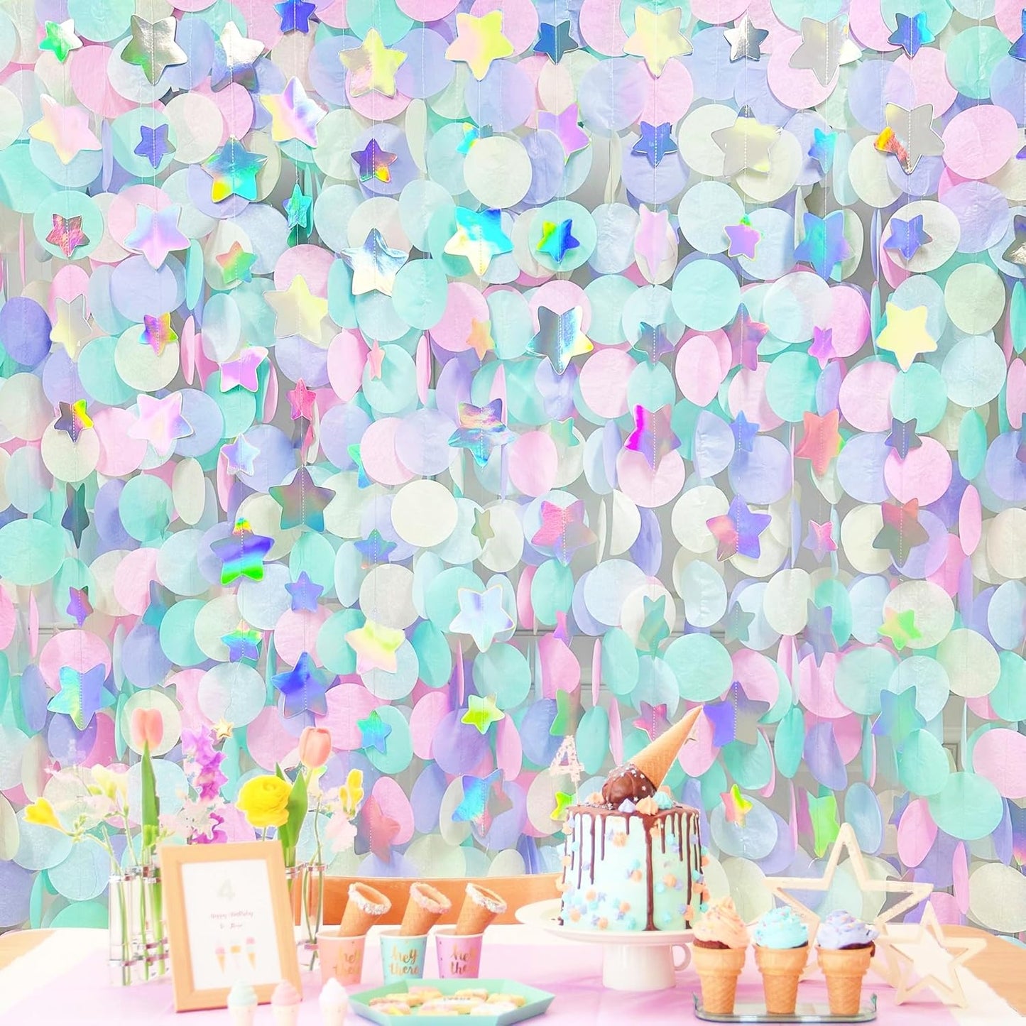 192Ft Yellow Party Decorations Ombre Yellow White Big Polka Dots Backdrop Streamer Gradient Yellow Tissue Paper Circle Dot Hanging Garland for Lemon Bee Sunflower Birthday Party Supplies