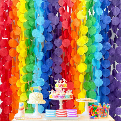 192Ft Yellow Party Decorations Ombre Yellow White Big Polka Dots Backdrop Streamer Gradient Yellow Tissue Paper Circle Dot Hanging Garland for Lemon Bee Sunflower Birthday Party Supplies