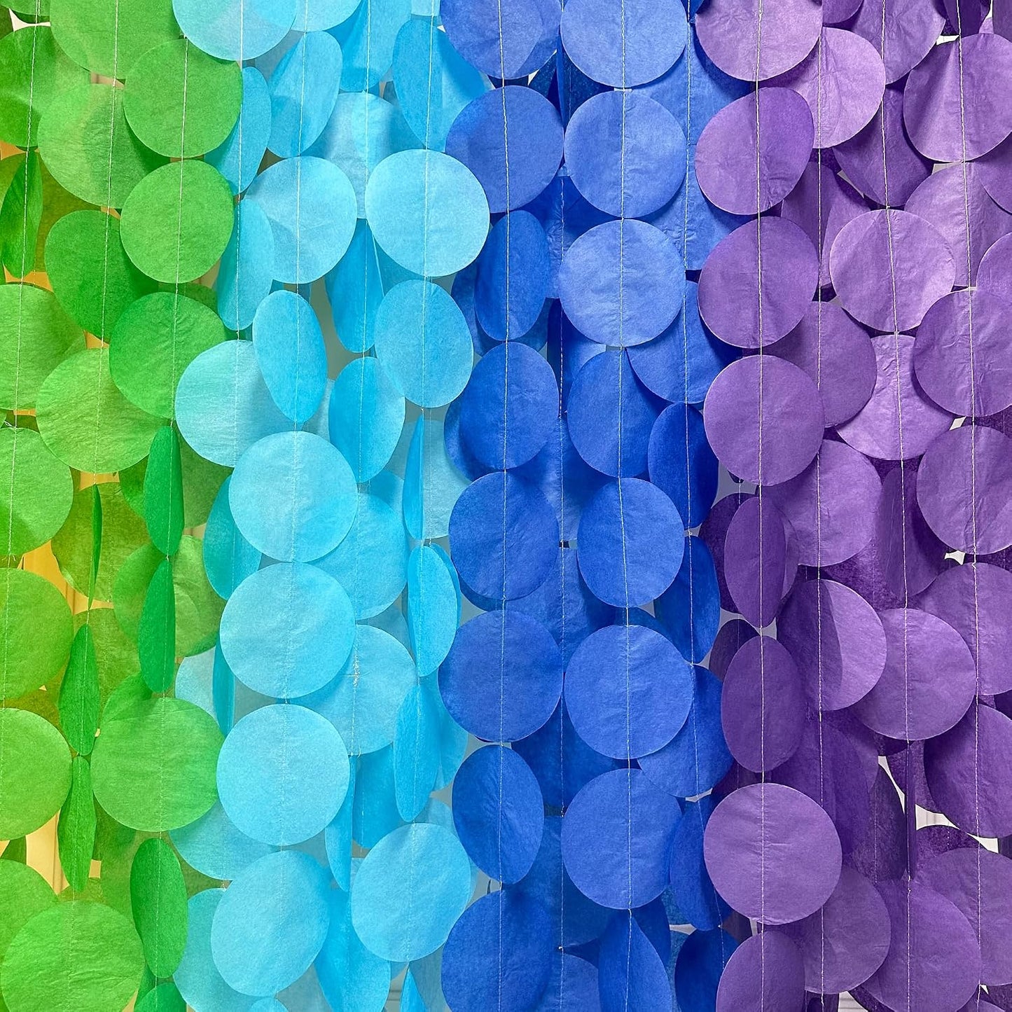 192Ft Yellow Party Decorations Ombre Yellow White Big Polka Dots Backdrop Streamer Gradient Yellow Tissue Paper Circle Dot Hanging Garland for Lemon Bee Sunflower Birthday Party Supplies