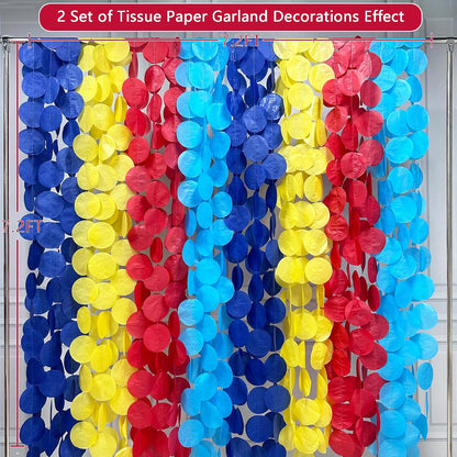 192Ft Yellow Party Decorations Ombre Yellow White Big Polka Dots Backdrop Streamer Gradient Yellow Tissue Paper Circle Dot Hanging Garland for Lemon Bee Sunflower Birthday Party Supplies