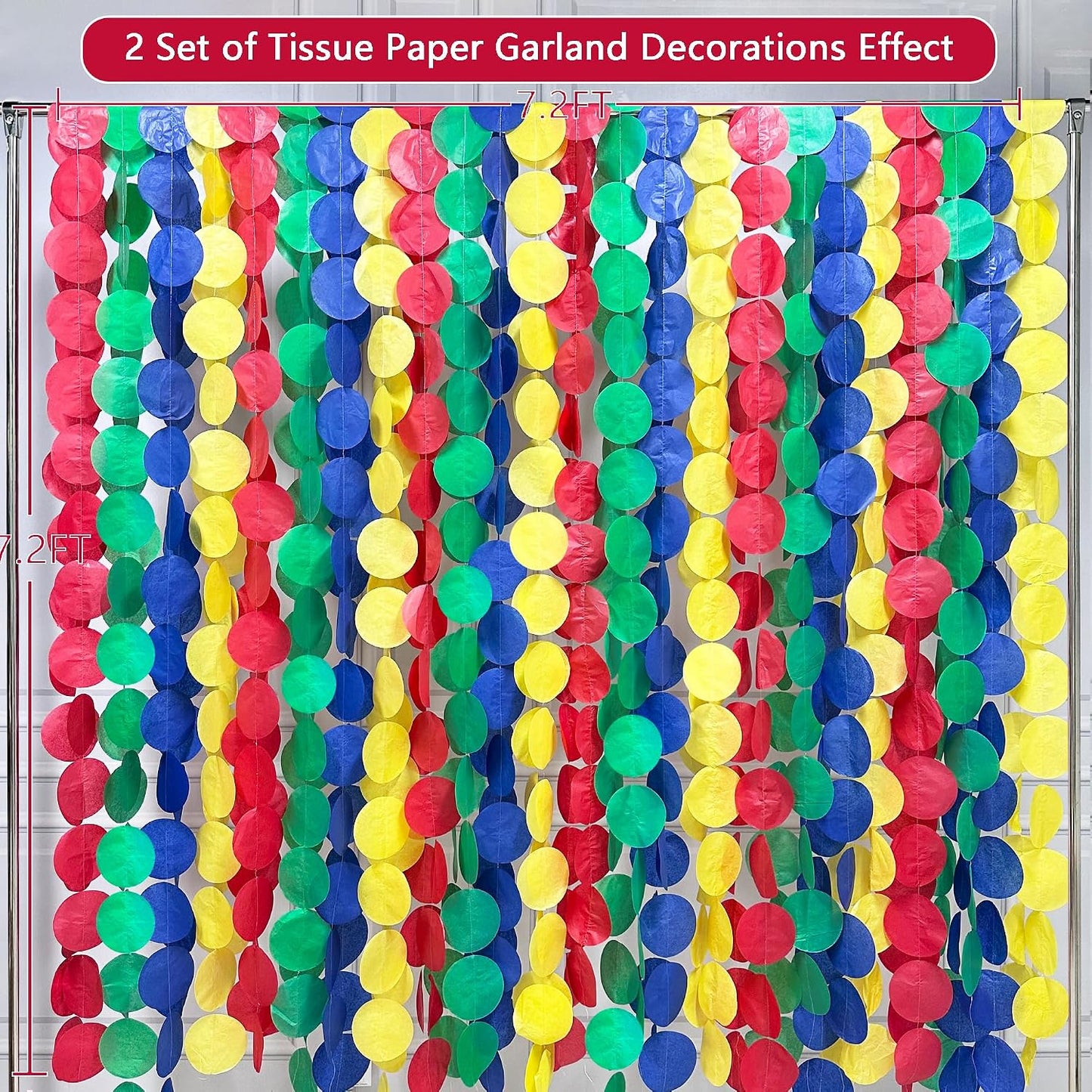 192Ft Yellow Party Decorations Ombre Yellow White Big Polka Dots Backdrop Streamer Gradient Yellow Tissue Paper Circle Dot Hanging Garland for Lemon Bee Sunflower Birthday Party Supplies