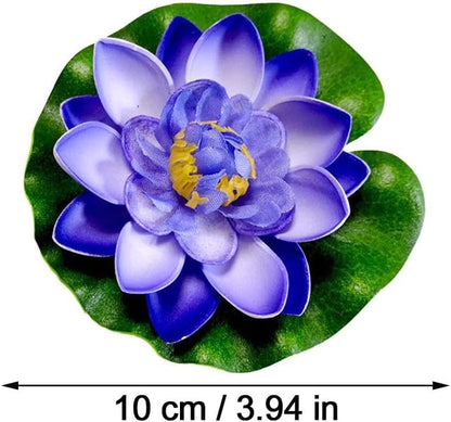 Artificial Floating Foam Lotus Flower with Water Lily Pad,Lifelike Pond Pool Lotus Ornaments,Realistic Ornament for Home Garden Pond Aquarium Decor，Artificial Plants and Flowers (Yellow)