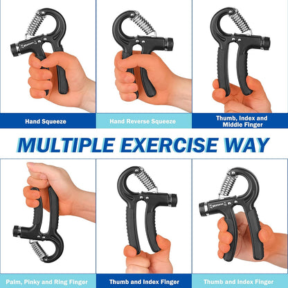 Grip Strength Trainer, Hand Grip Exerciser Strengthener with Adjustable Resistance 11-132 Lbs (5-60kg), Forearm Strengthener, Hand Exerciser for Muscle Building and Injury Recover 1 PACK