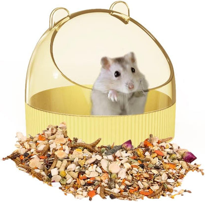 Cute Hamster Food Bowl Hedgehog Dish for Dwarf Hamsters, Syrian Hamsters, Gerbils, Mice, Rats, Small Animals, Yellow