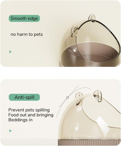 Cute Hamster Food Bowl Hedgehog Dish for Dwarf Hamsters, Syrian Hamsters, Gerbils, Mice, Rats, Small Animals, Yellow