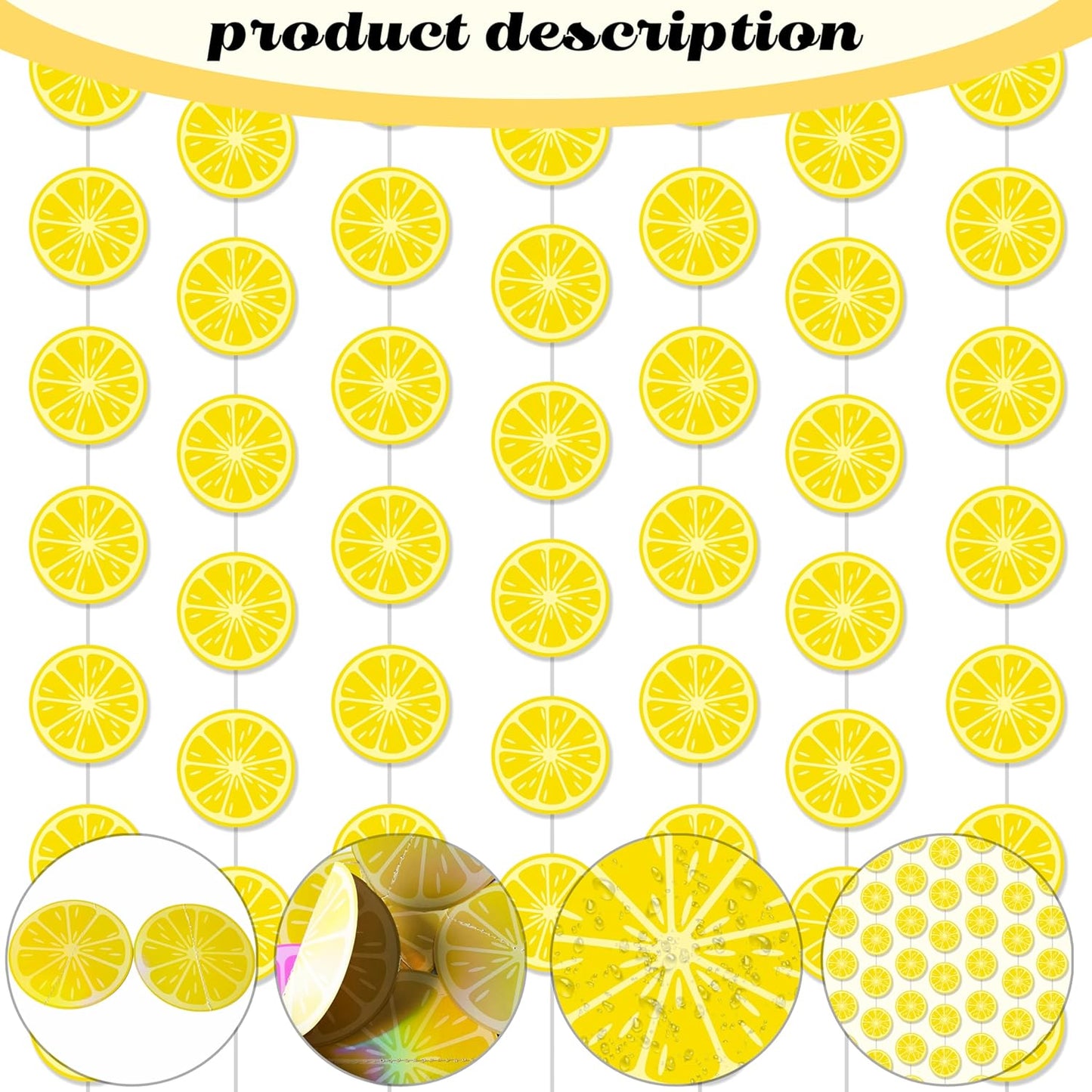 8pcs Lemon Theme Party Garlands Yellow Lemon Birthday Party Hanging Decorations Summer Fruit Theme Party Room Wall Decor for Lemonade Theme Birthday Wedding Party Supplies