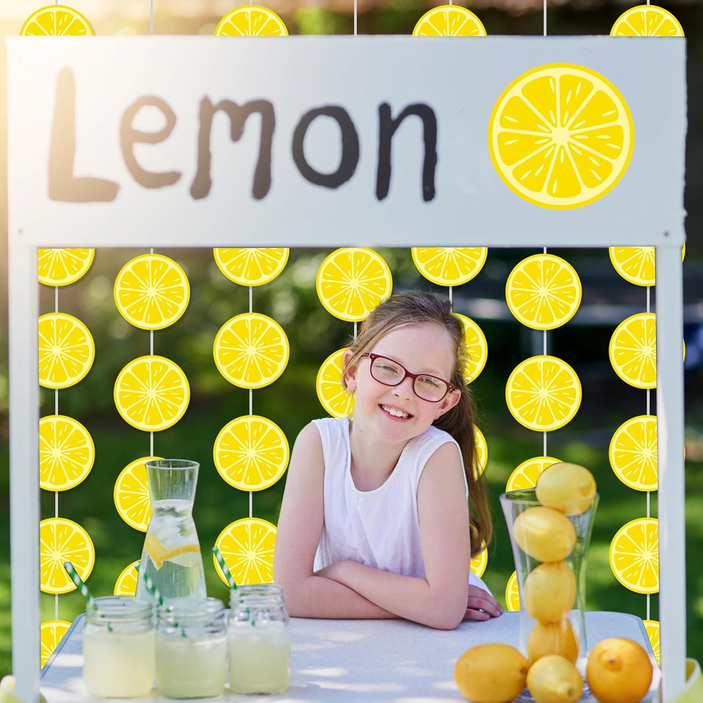 8pcs Lemon Theme Party Garlands Yellow Lemon Birthday Party Hanging Decorations Summer Fruit Theme Party Room Wall Decor for Lemonade Theme Birthday Wedding Party Supplies