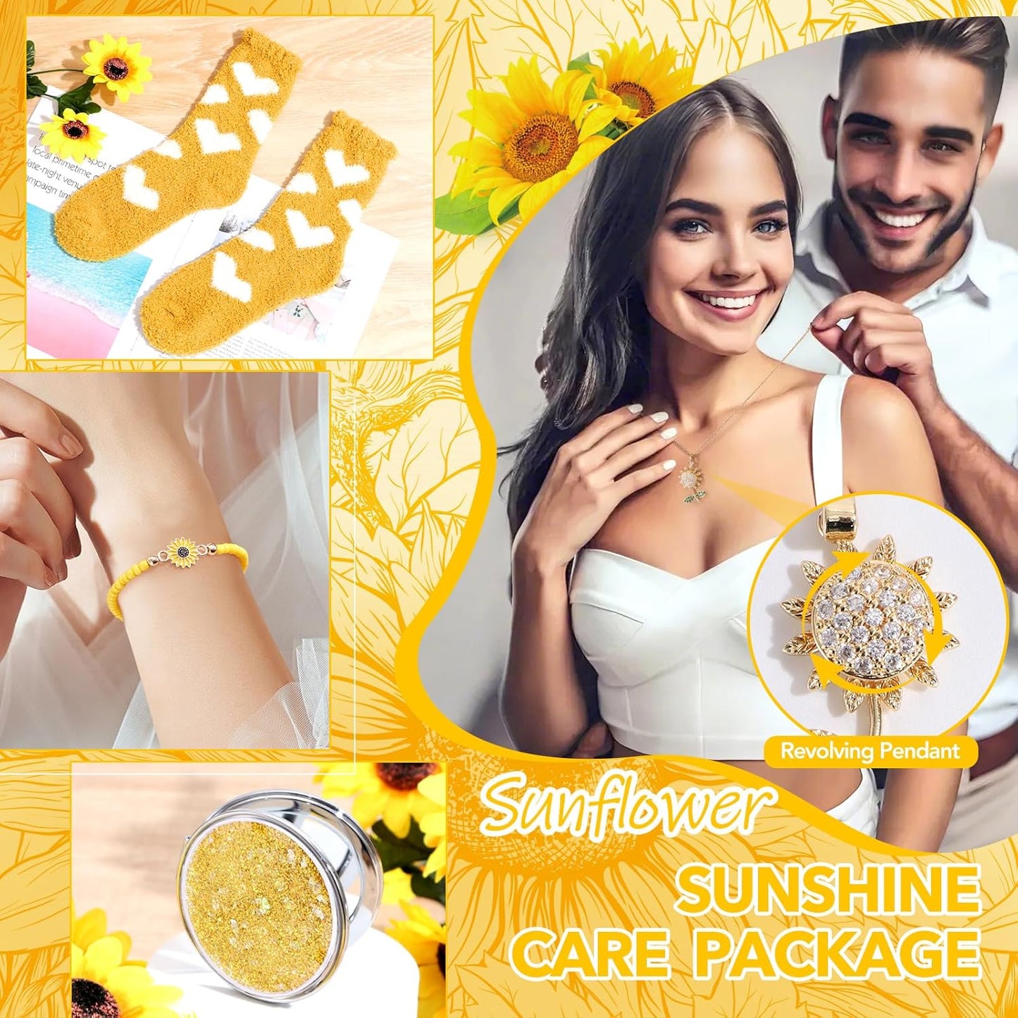 Self Care Gifts for Women, Sunflower Get Well Soon Gifts for Women Recovery After Surgery Care Package, Birthday Gifts Spa Gift Baskets Inspirational Gift Christmas Gift for Mom Sister Best Friends