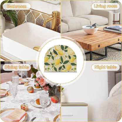 Yellow Lemons Napkin Holders for Tables Acrylic Cocktail Napkin Holders Freestanding Tissue Dispenser for Party Paper Napkins House Decor Gifts, 2 Pack